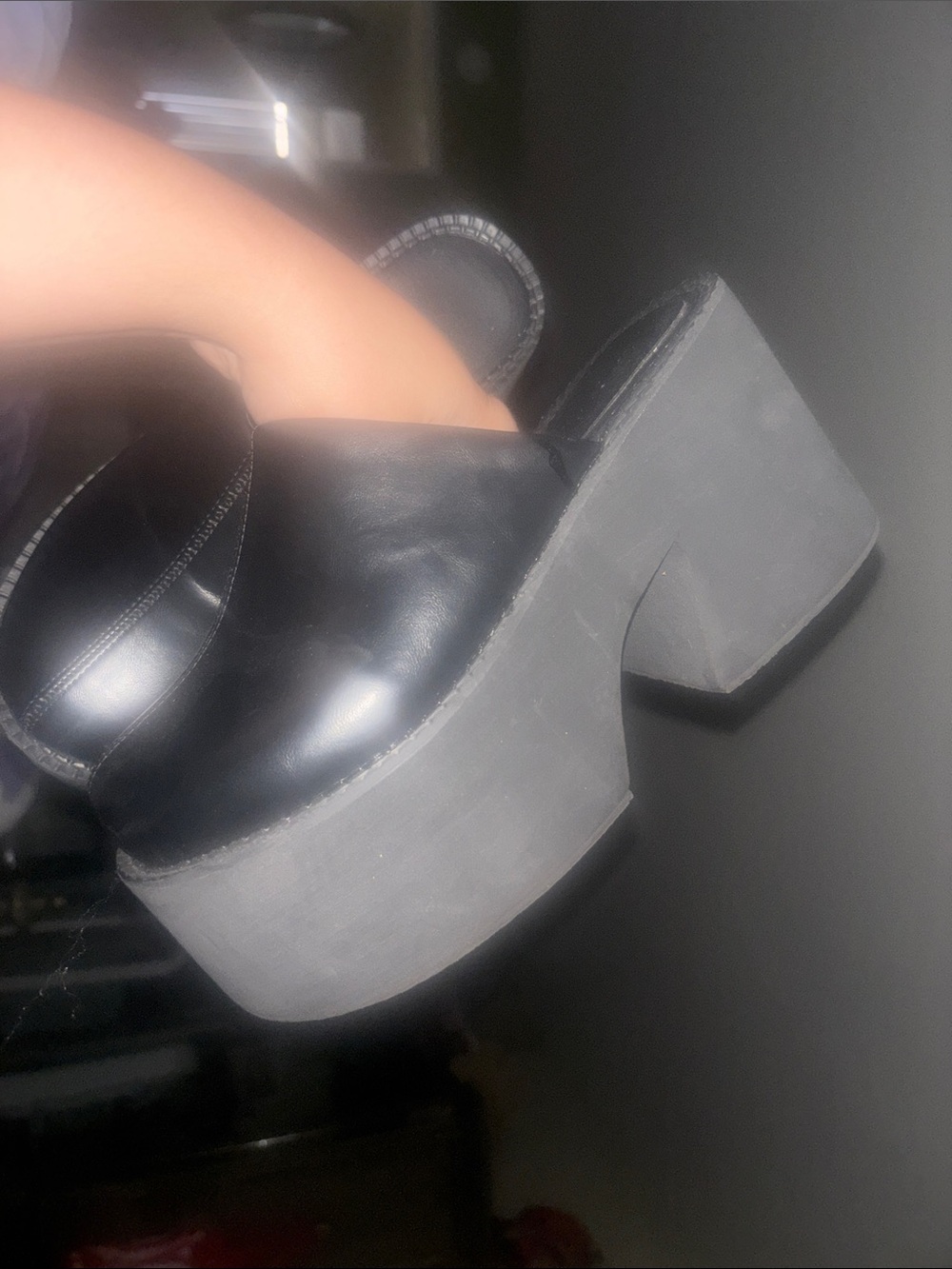 Source Unknown Black Platform Mules